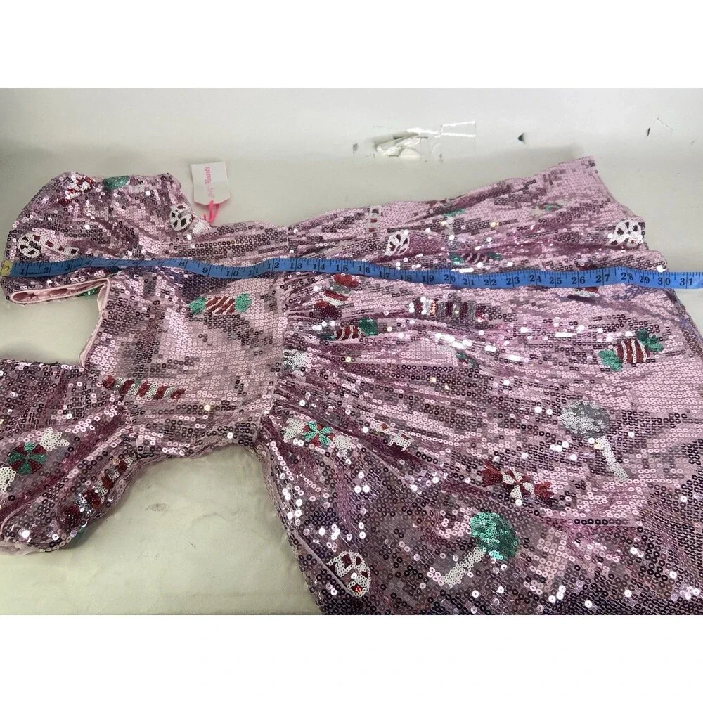 Young Hearts Girls Size 8 Pink Sequin Sparkle Holiday Sweets Candy Dress